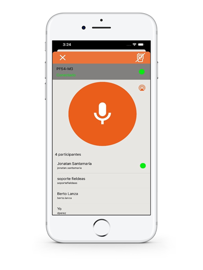 Dispositivo móvil con Talk App