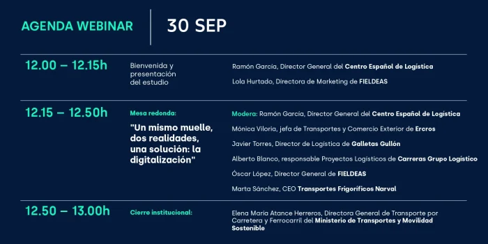 Agenda webinar presentación estudio Gestión de muelles_FIELDEAS Track and Trace