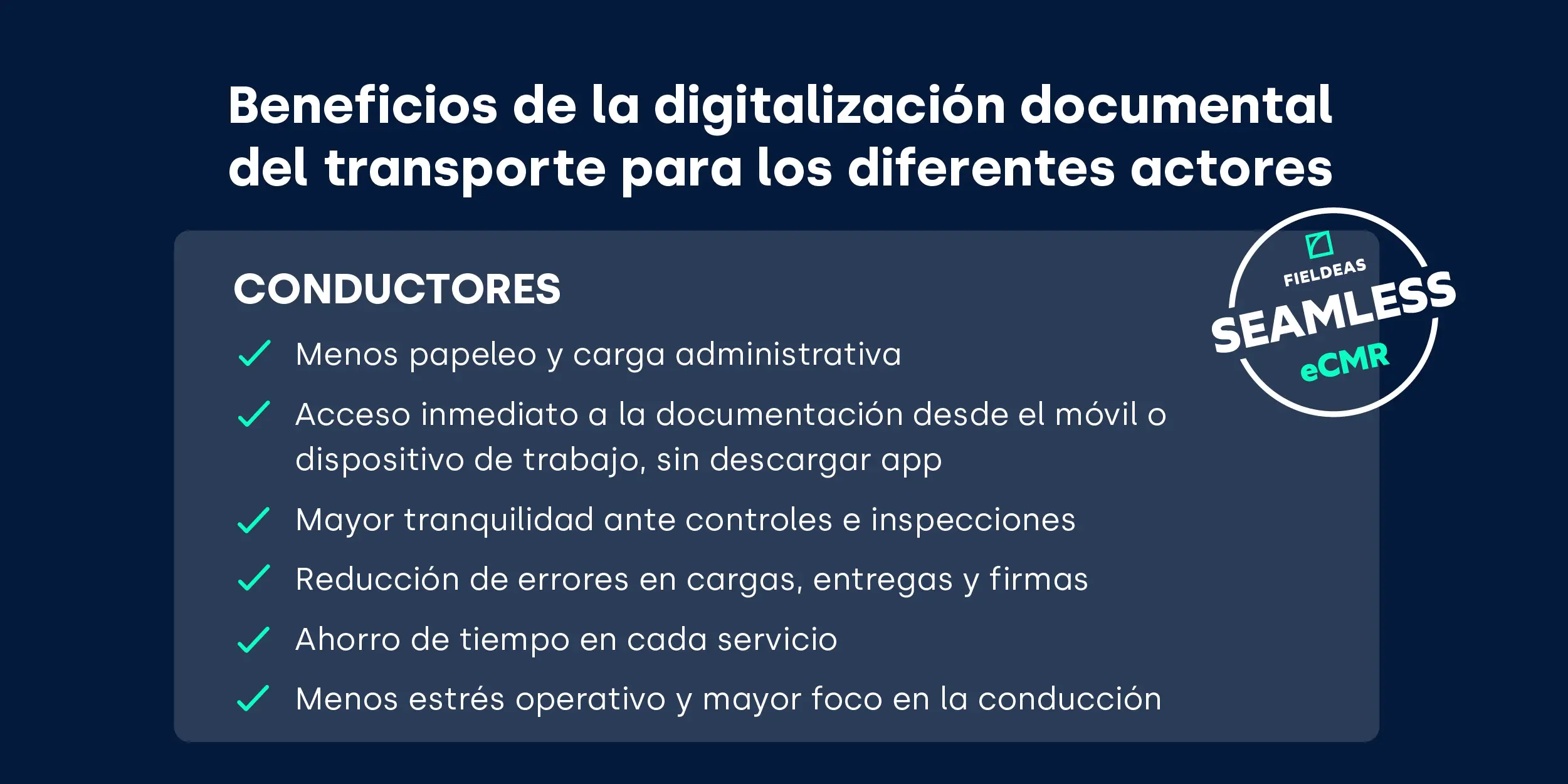 Digitalización documento de control_beneficios conductores_FIELDEAS Track and Trace_SeamLess eCMR