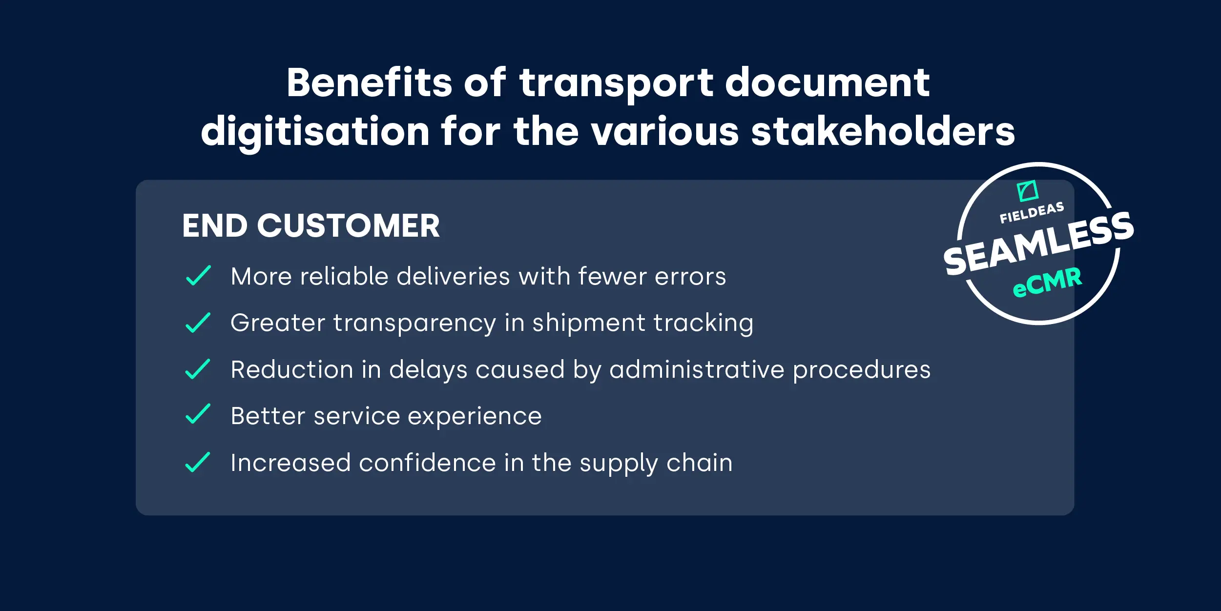 Document digitisation_benefits for the end customer_FIELDEAS Track and Trace_SeamLess eCMR