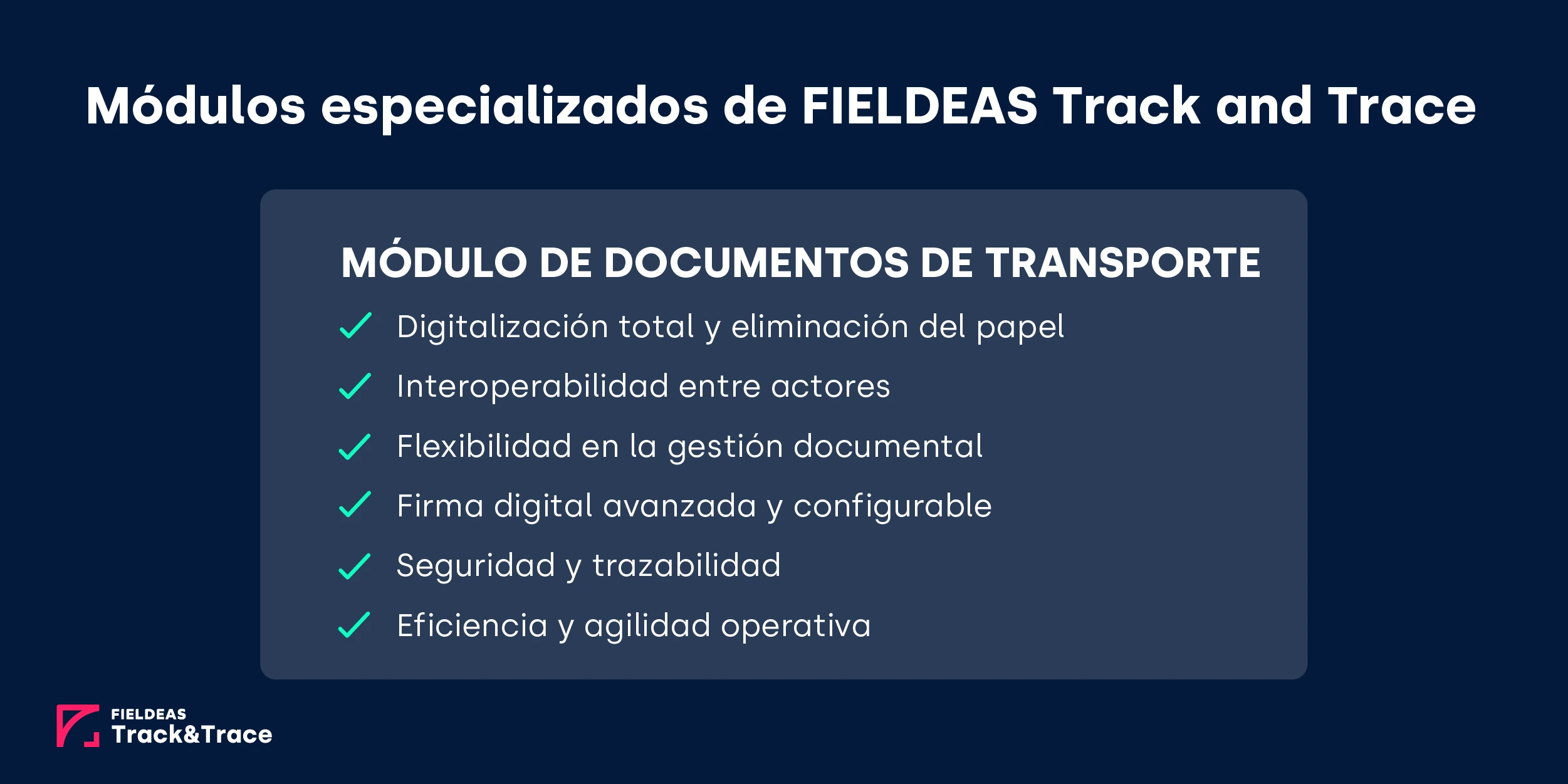FIELDEAS Track and Trace_Módulo de documentos de transporte
