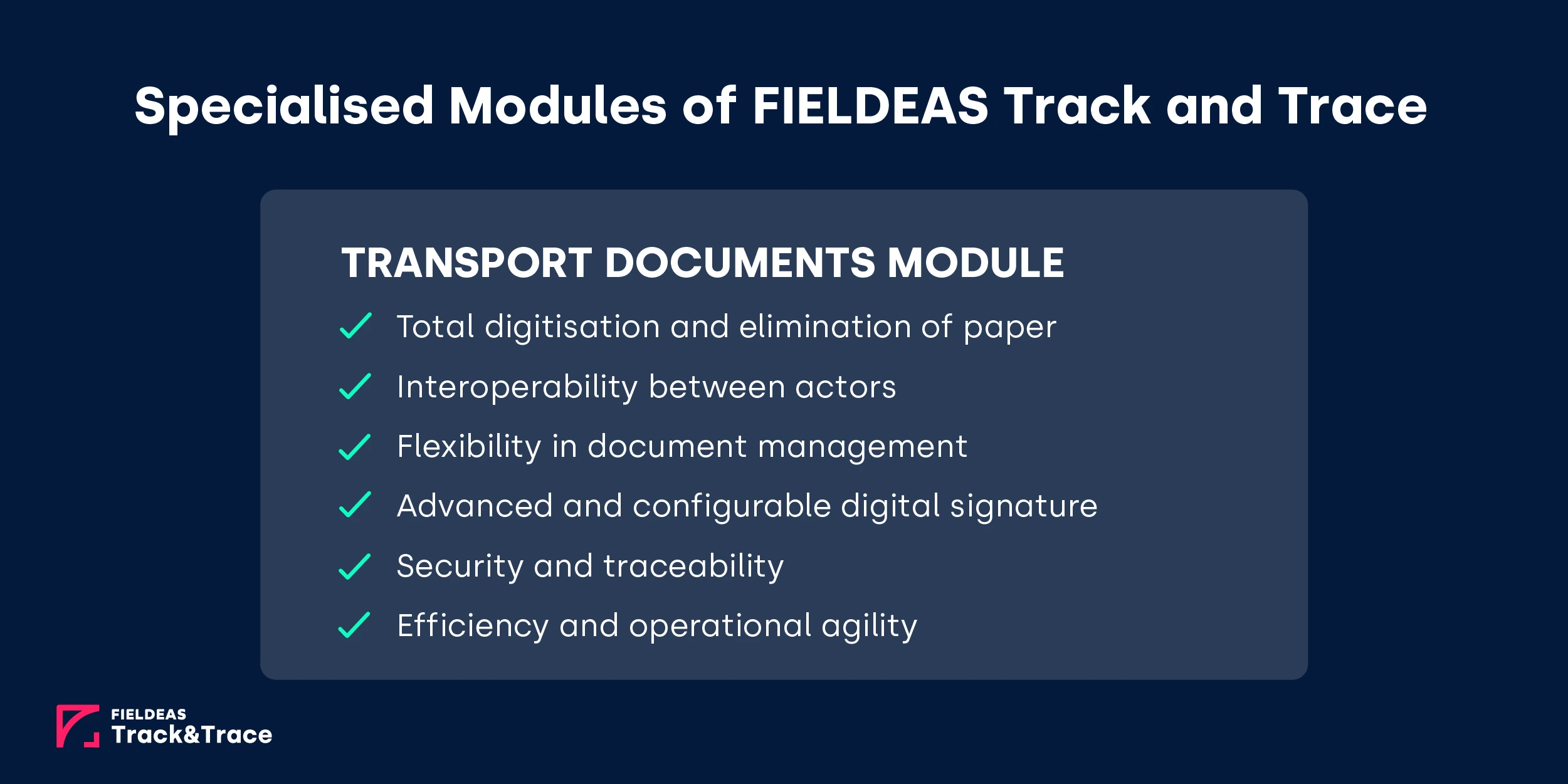 FIELDEAS Track and Trace_Transport documents module