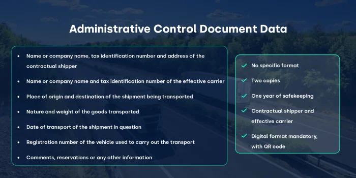 Road transport administrative control document data_FIELDEAS Track and Trace
